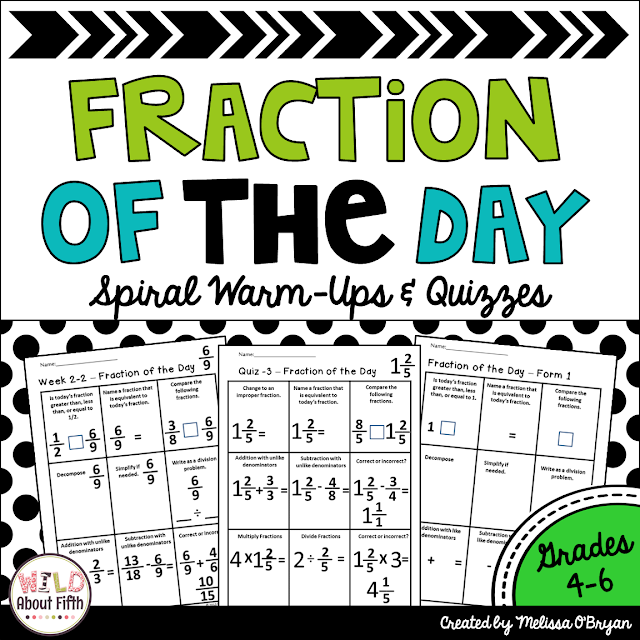 fraction of the day math routine for upper elementary students