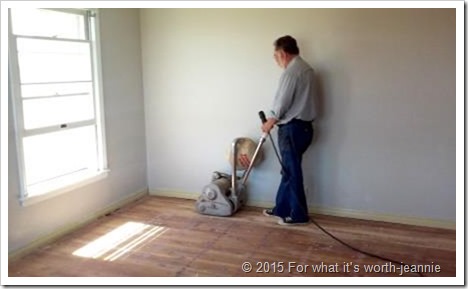 sanding wood floor
