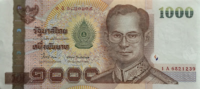 1000 Baht Thailand Banknotes. Series 15