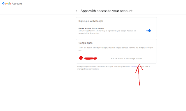 remove third-party account access from google account