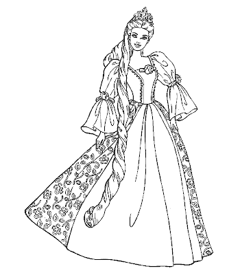Coloring Pages  Girls on Barbie Princess Coloring Pages