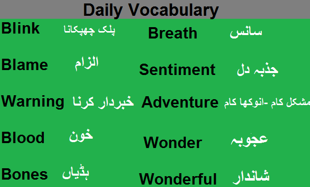 Free English Course Urdu To English Online Vocabulary