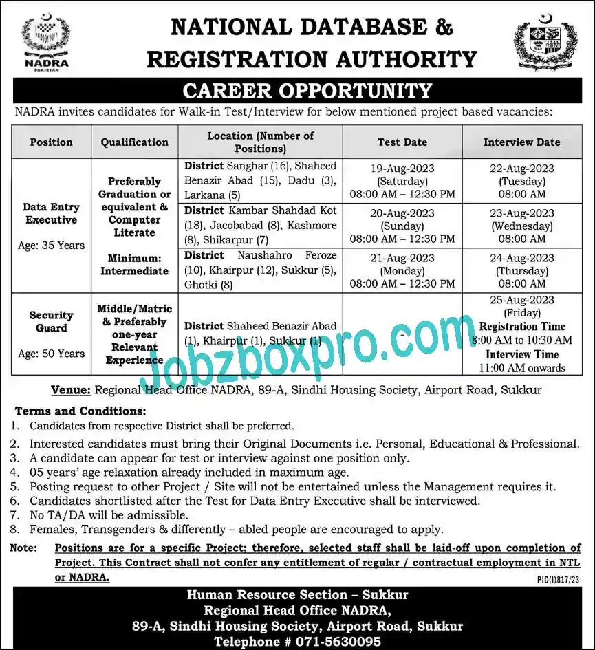National Database and Registration Authority NADRA