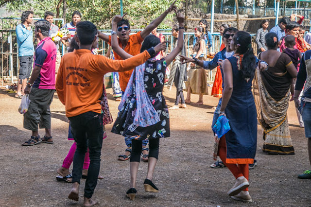 karla buddhist caves women men dancing