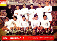 REAL MADRID C. F. Temporada 1966-67. Araquistain, Calpe, De Felipe, Sanchís, Pirri y Zoco. Amancio, Félix Ruiz, Grosso, Velázquez y Gento. REAL MADRID C. F. 2 PONTEVEDRA C. F. 0 Domingo 15/01/1967, 16:30 horas. Campeonato de Liga de 1ª División, jornada 17. Madrid, estadio Santiago Bernabéu. GOLES: 1-0: 46’, Félix Ruiz. 2-0: 83’, Gento, de penalti.