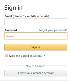 登入美國Amazon會員帳號