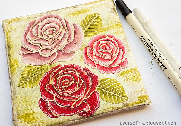 Layers of ink - Mixed Media Rose Canvas Tutorial by Anna-Karin Evaldsson.