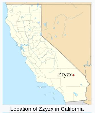 Location of Zzyzx, California