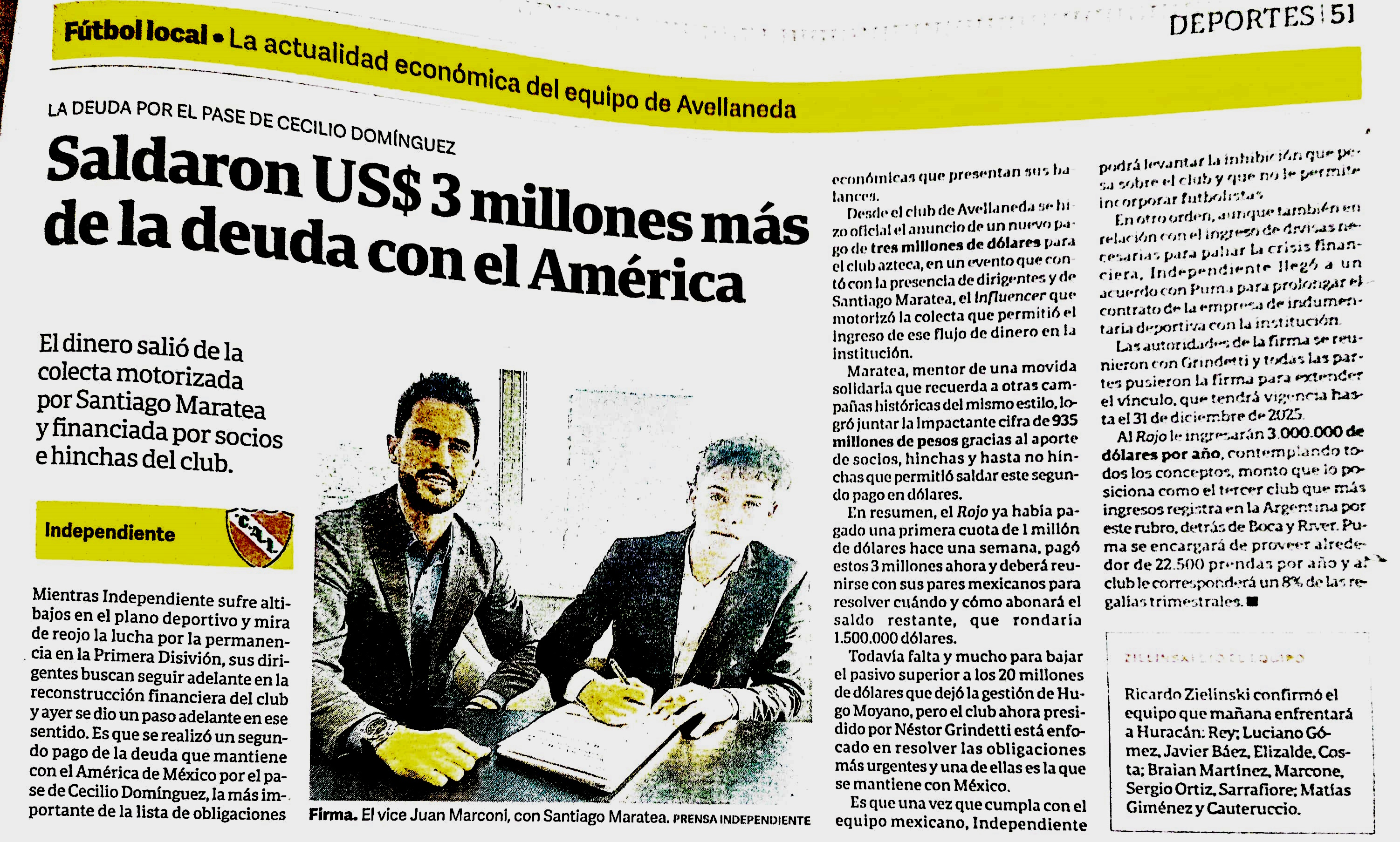 Independiente está por saldar su deuda con América de más de cinco millones  de dólares