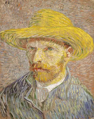 Self-Portrait with Straw Hat, Paris, Winter 1887–88. Metropolitan Museum of Art, New York painting Vincent van Gogh