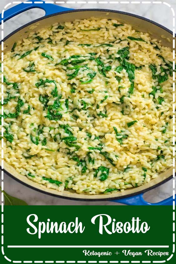 This Classic Spinach Risotto is a restaurant-worthy meal. It is rich, creamy, and so flavorful! Follow my step-by-step instructions and treat your family with this elegant dish. #risotto #spinach #vegetarian #dinner #lunch #Italian #videorecipe