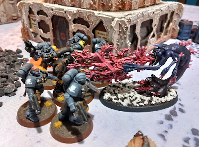 Warhammer 40k battle report: Space Wolves vs Chaos Daemons, 500pts