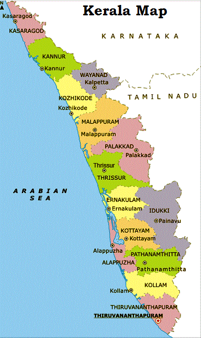 State of Kerala-Map-Population-Beaches-Tourism-Culture-Info etc, | TNPSC Question Papers