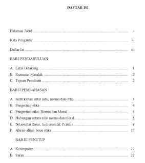 Daftar Isi Karya Ilmiah B Indonesia  contoh daftar isi 