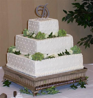 Square Buttercream Wedding Cake Decorations