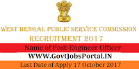 West Bengal Public Service Commission Recruitment 2017–Engineer