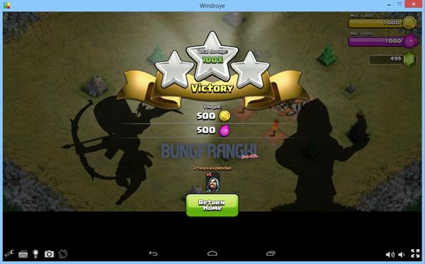 Intal game clash of clans (COC) di komputer emulator Windroye