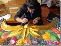 doratura di sculture in legno