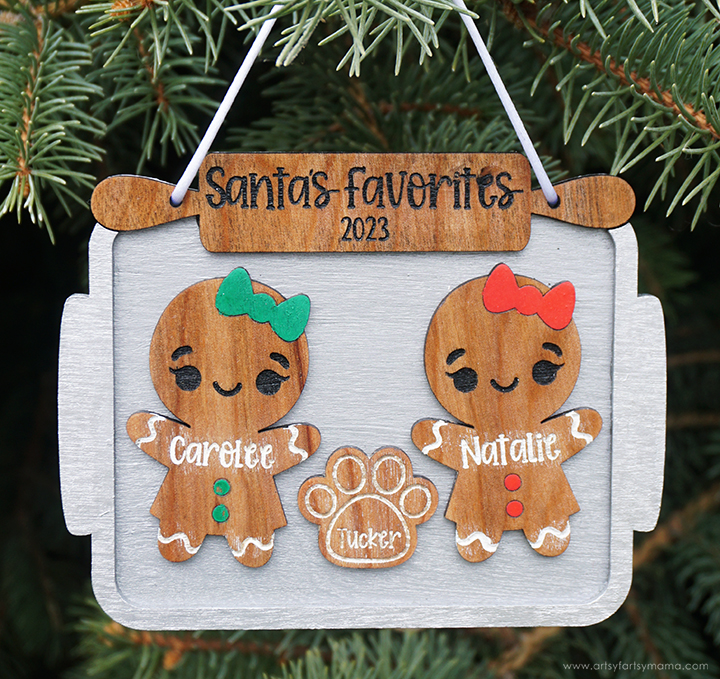 Gingerbread Cookie Sheet Family Ornaments