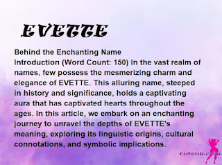 meaning of the name "EVETTE"