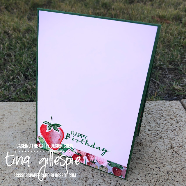 scissorspapercard, Stampin' Up!, CASEing The Catty, Sweet Strawberry, Berry Delightful DSP