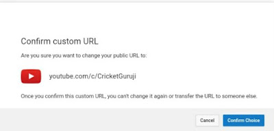 YouTube Get Confirm custom URL Channel