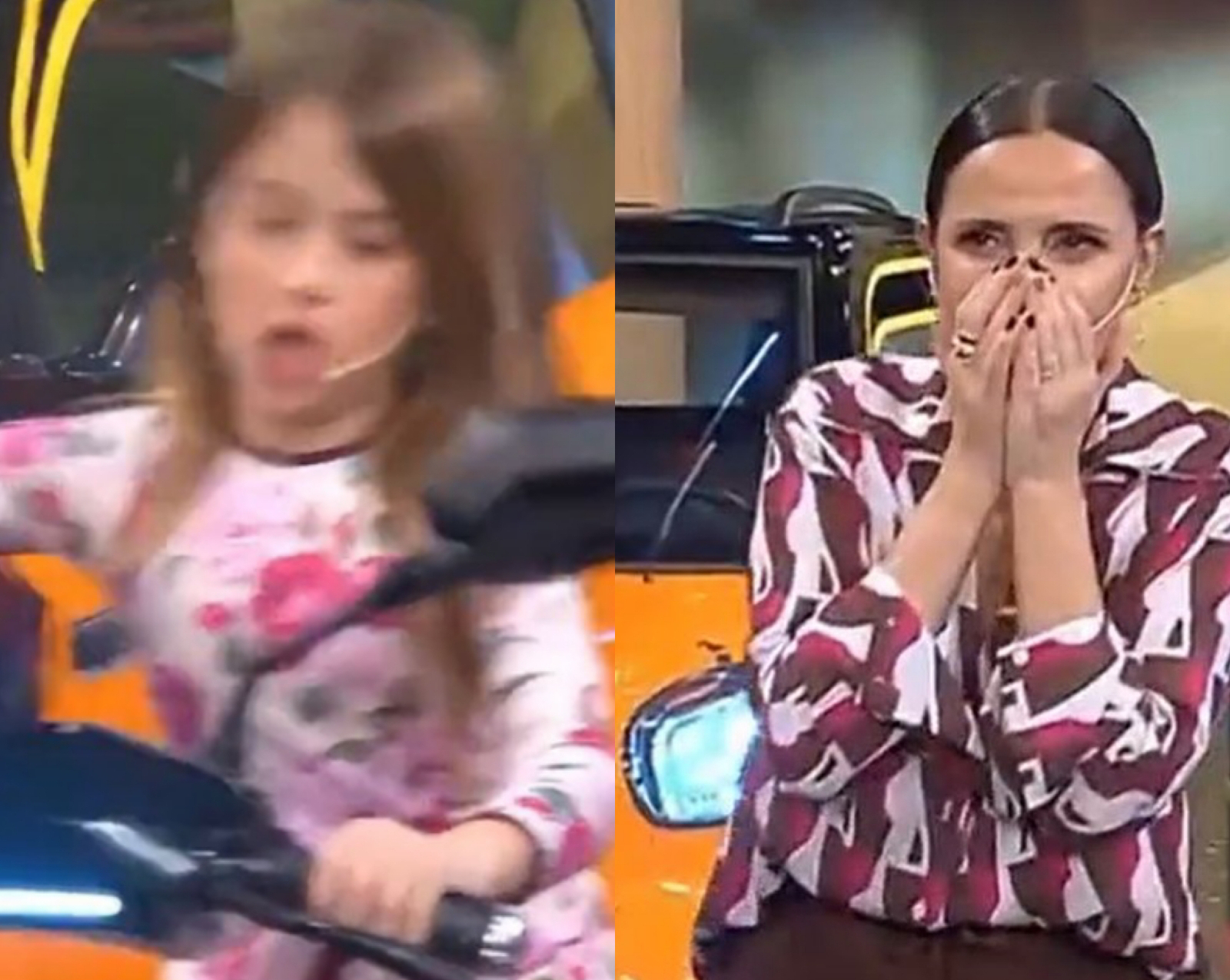Pequena garotinha sai acelerando motocicleta durante programa ao vivo, e vídeo do momento do susto viraliza na web.
