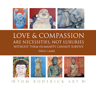 The many faces of buddha by Boulder artist Tom Roderick