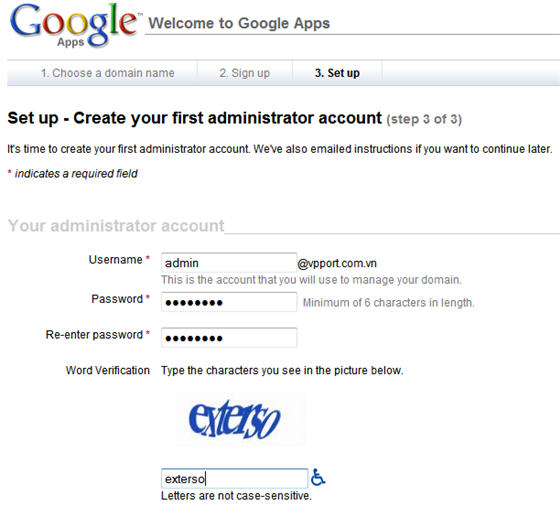 Cách lập mail với tên miền riêng tại Google Apps