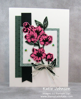 Card made with Stampin'Up!'s Forever Blossom's Stamp set and coordinating Cherry Blossom Dies