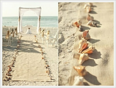 candle lanterns beach wedding aisle