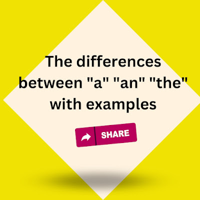 the difference between "a," "an," and "the" with examples