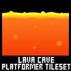 lava cave platformer game tileset