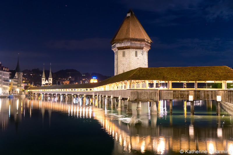 Chapel Bridge at Night Two Days in Lucerne Luzern Switzerland