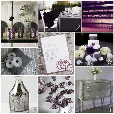 The motto of this wedding Eat drink and be glamourous 1 Purple Gray 