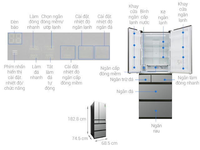 Tủ lạnh Panasonic Inverter 589 lít NR-F603GT-X2