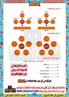 حصريا مراجعة ذاكرولي في اللغة العربية للصف الثالث الابتدائي الترم الأول 2020