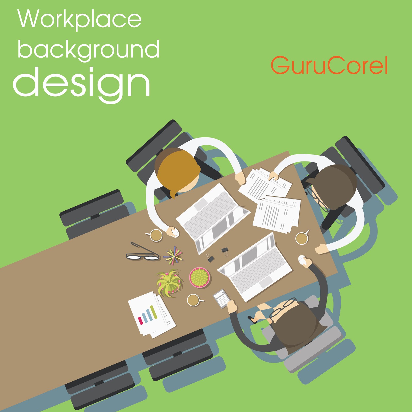 Free Vector Workplace Background Design - Guru Corel