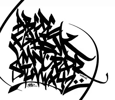 Graffiti writing alphabet letters AZ black
