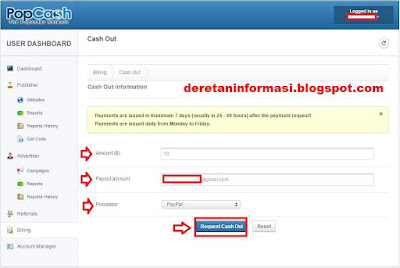 Cara Withdraw / PO / Payout / Cashout PopCash Dengan Tutorial Mudah dan Terbaru