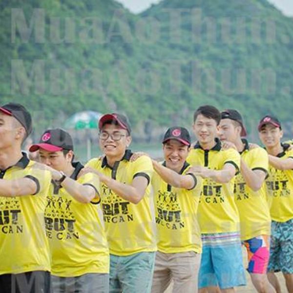 Áo Thun Team Building Màu Vàng In Chữ