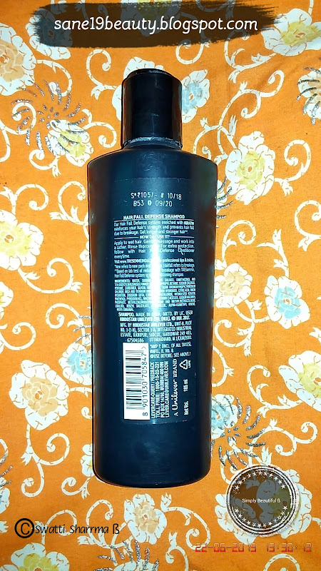 Paraben Free Shampoo - TRESemmé New Hair Fall Defense.