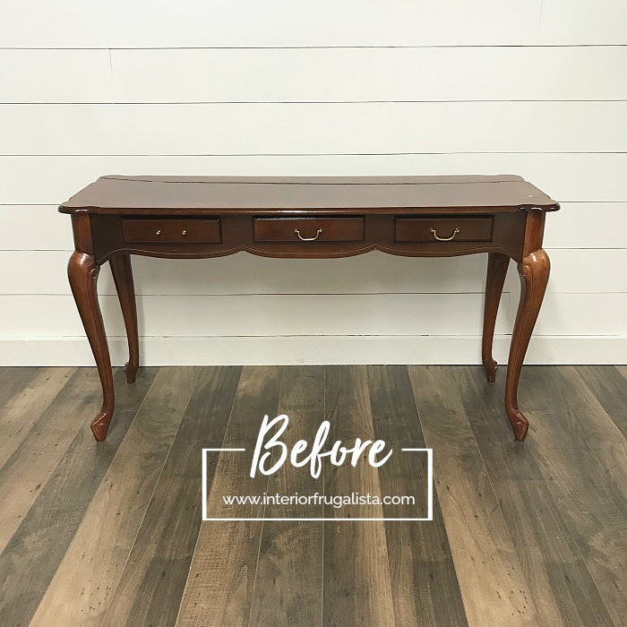 Blushing Bombshell Sofa Table Makeover Before