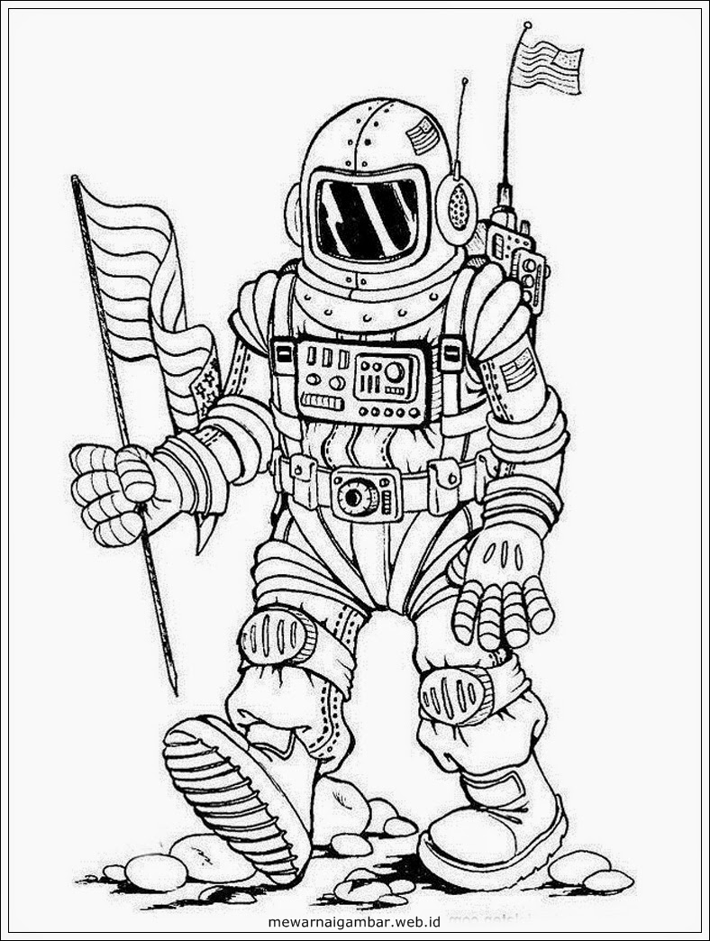 Mewarnai Gambar  Astronot Mewarnai Gambar 