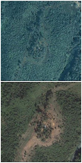 Caption: Before-and-after satellite images show the site of an apparent military encampment in Burma on Nov. 11, 2000, (top), and again on Dec. 13, 2006, (bottom), when new bamboo fencing can be seen. The human rights group, Free Burma Rangers, reported a major expansion of this camp in 2006, corroborated by the AAAS analysis of images. (Lat: 18.42 N Long: 97.23 E.) Credit: Top image: Copyright GeoEye, Inc (Nasdaq:GEOY). Bottom image: Copyright 2007 DigitalGlobe. Usage Restrictions: Reporters only may freely use these images, with attribution, in news coverage related to the AAAS technical report.