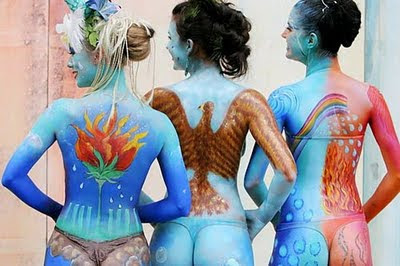 Amazing Blue Colour Of Body Art Painting | Body Painting