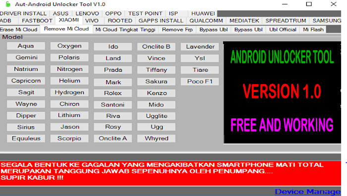 AUT Android Unlocker Tool v1.0 Free and Working All