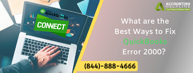 QuickBooks error 2000 can be mainly related to server and network problem which comes up with a statement saying contact the Financial Institution.