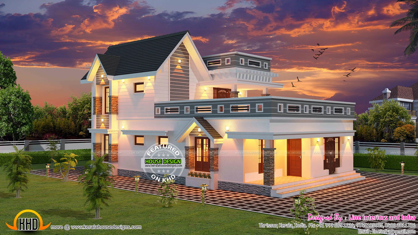 3 BHK 2500 sq ft Kerala house  plan  Kerala home  design  