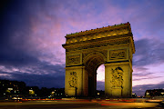 Paris, France (arc de triomphe at evening paris france )